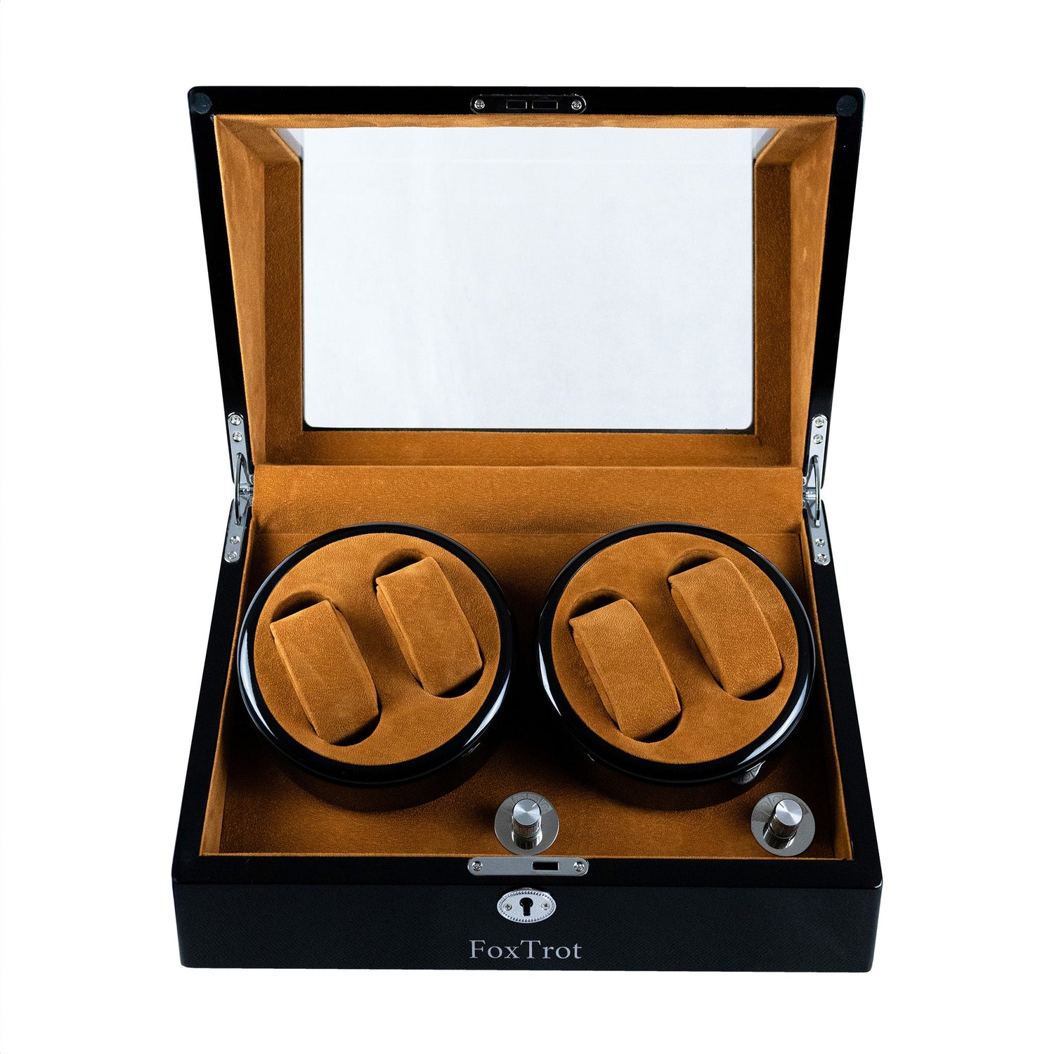 Fotrot Promatic Camel Velvet Watch winder for 4 automatic watches