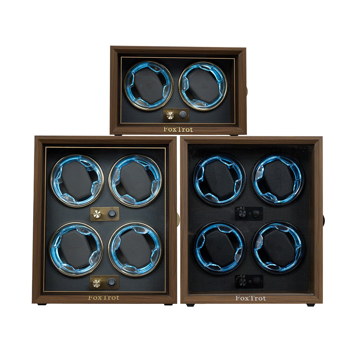 Mock up of 3 Foxtrot Premium watch winders