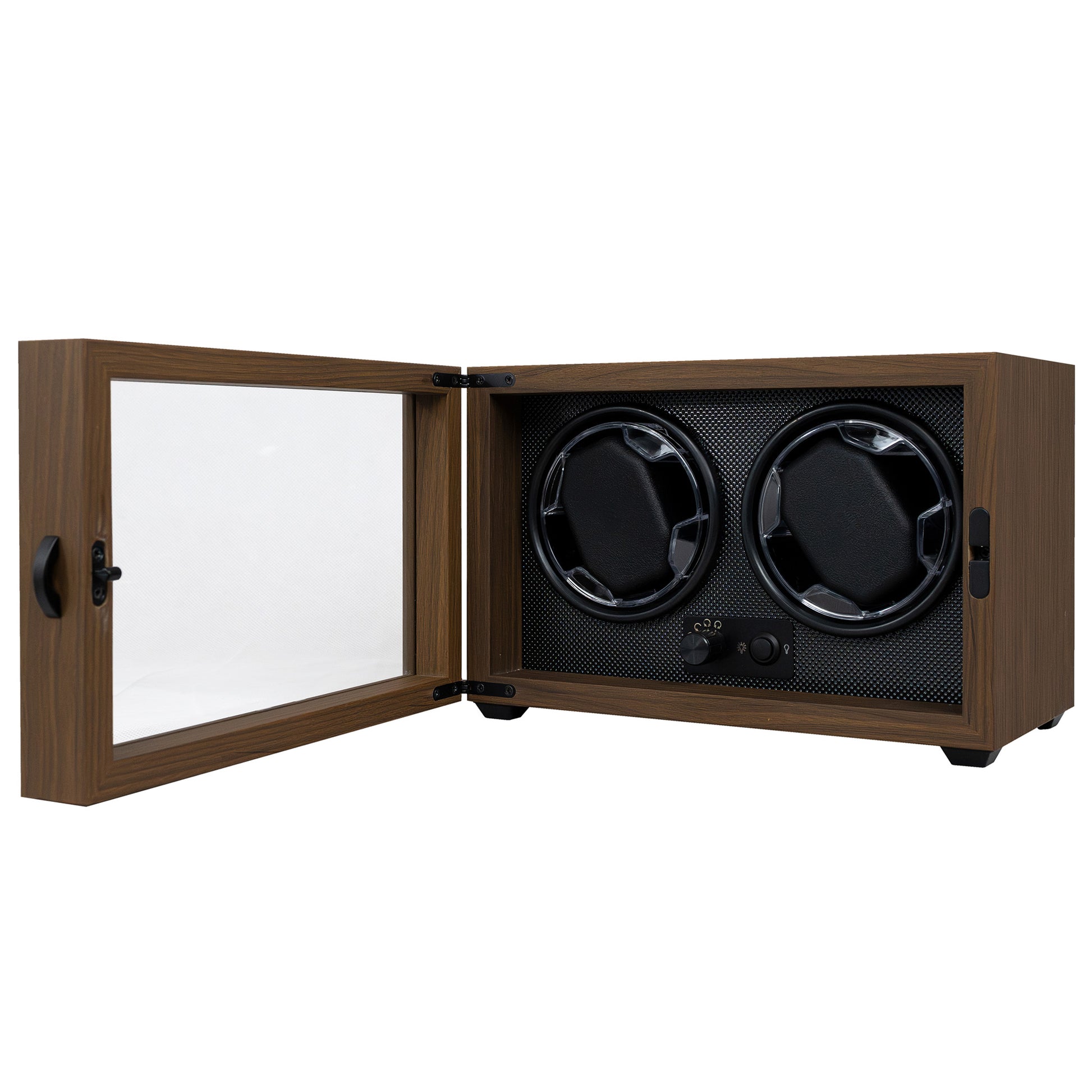 Foxtrot Chronoguard Black wooden watch winder for 2 automatic watches