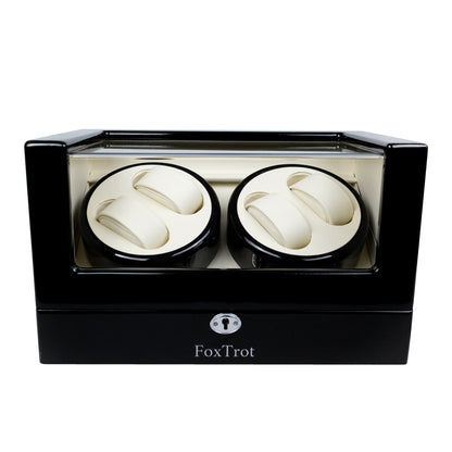 Foxtrot Promatic White Piano Lacquer watch winder for 4 automatic watches