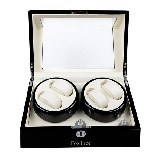 Foxtrot Promatic White Piano Lacquer watch winder for 4 automatic watches