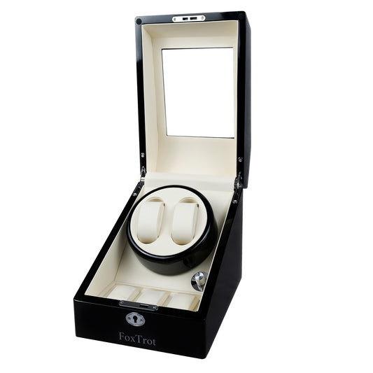 Foxtrot Promatic White Piano Lacquer watch winder for 5 automatic watches